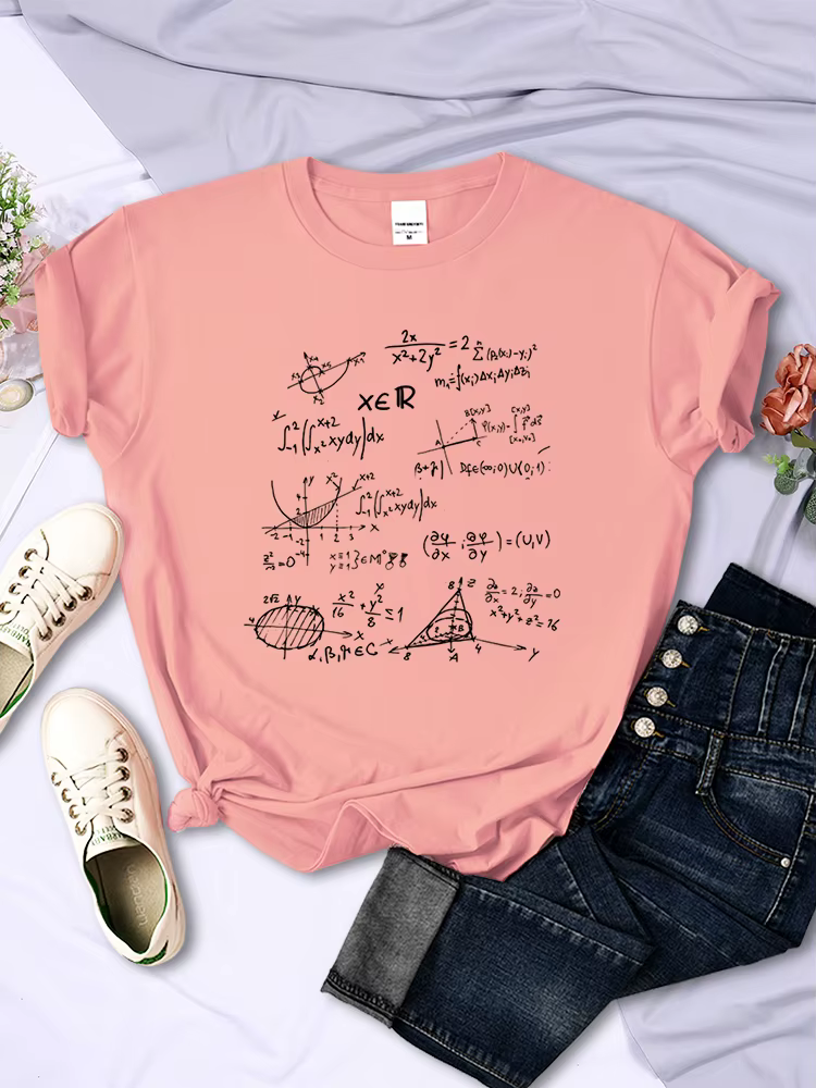 Formule mathématique imprimer femmes T-Shirt été vêtements de sport rue Hip Hop à manches courtes pe