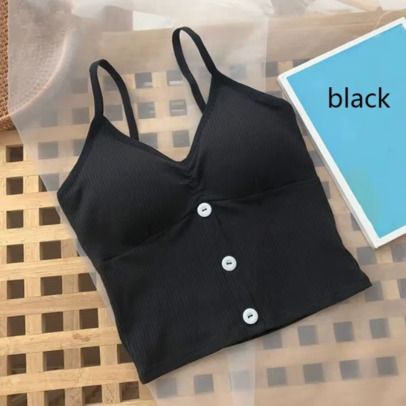 Débardeur tricoté pour femme, haut court en coton pur, style cache-cœur, sous-vêtement, camisole