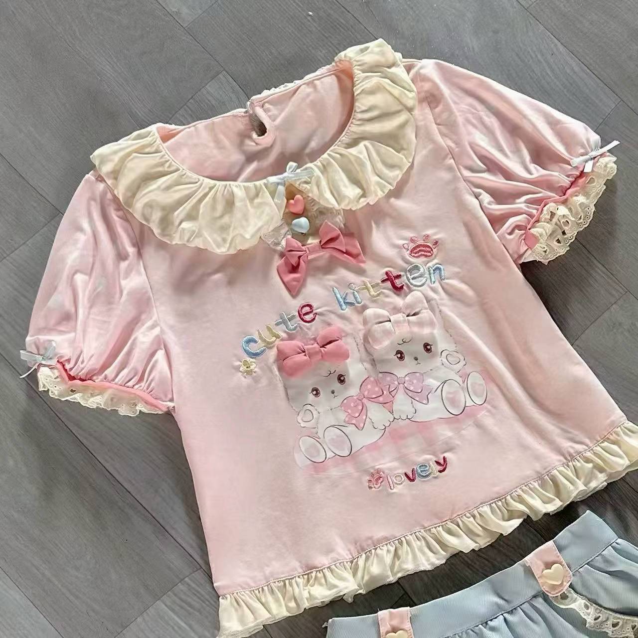 Japonais Kawaii t-shits femmes décontracté Y2K haut court doux Lolita t-shirts conception pour fille