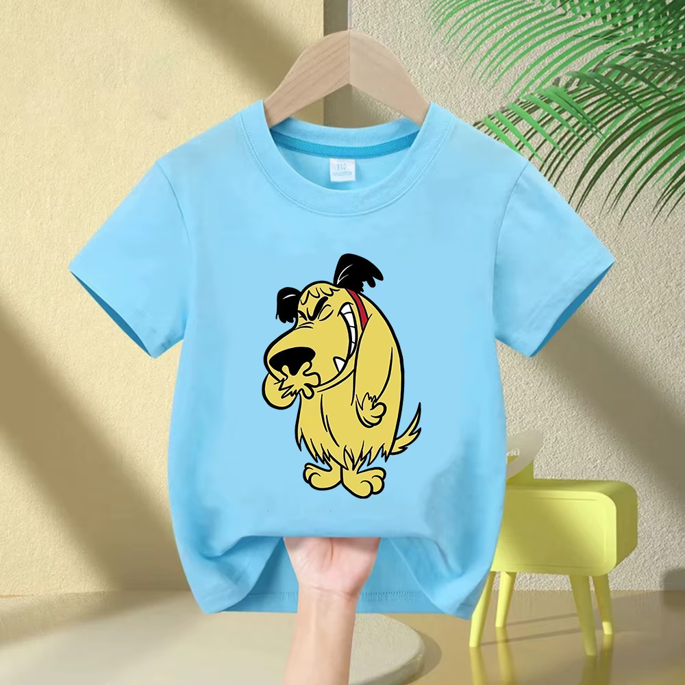 T-shirt Muttley en coton pour enfants, motif dessin animé Muttley riant, humoristique, tendance, mar