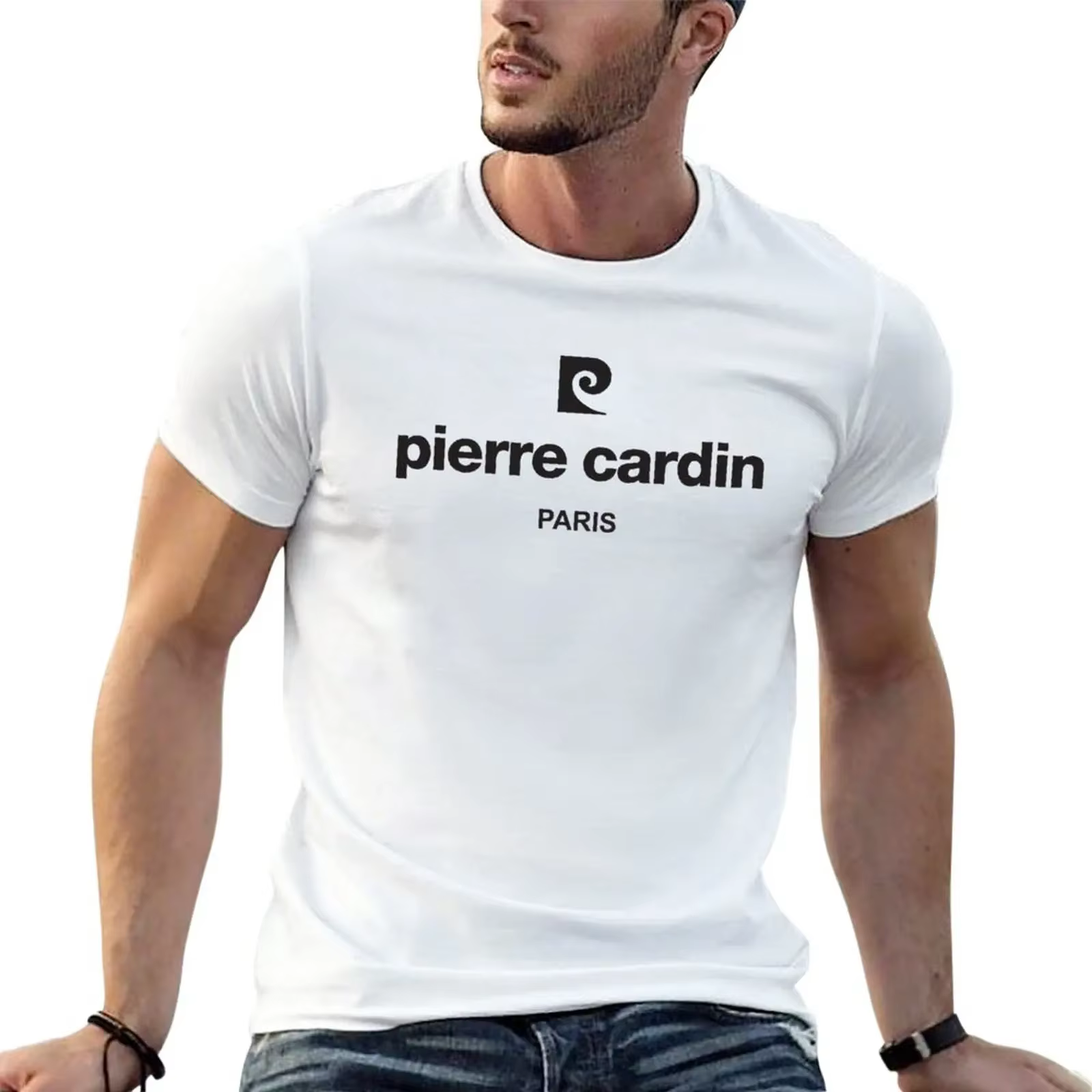 2025 nouveau Pierre Cardin T-shirt fan de sport T-shirt personnalisé chemise à séchage rapide blanc 