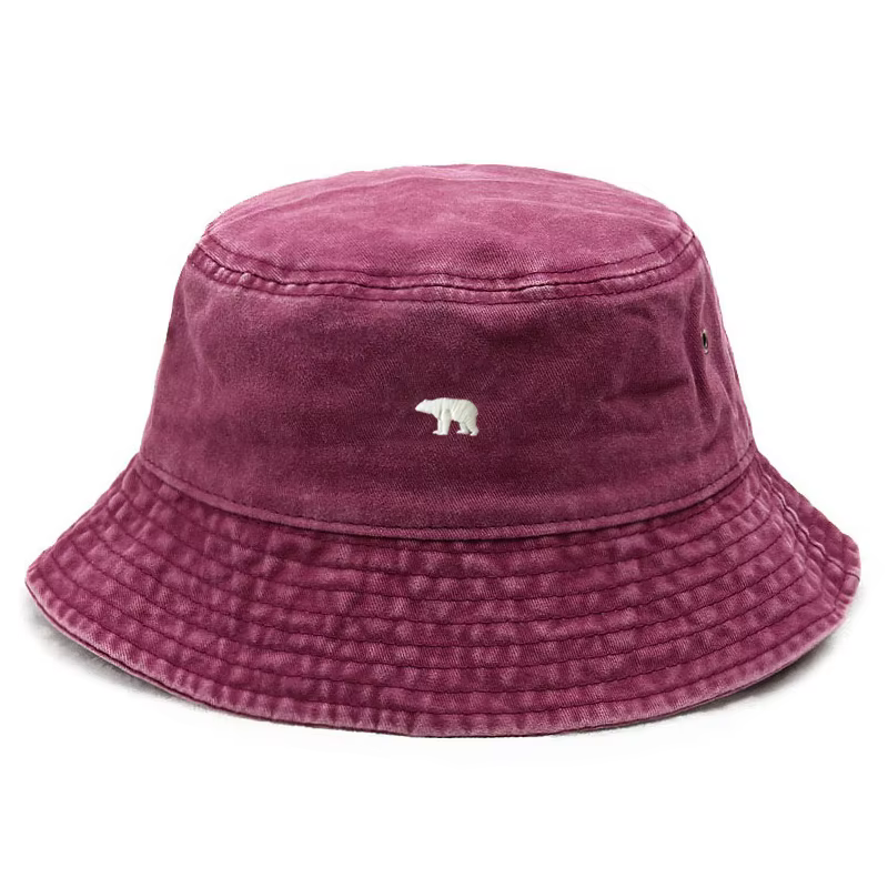 Casquette Bob en Coton Lavé Brodé Ours Polaire Personnalisable pour Hommes et Femmes – Protection So