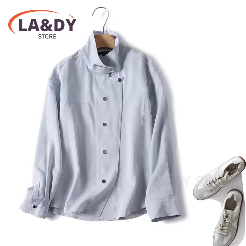 Chemisiers et Hauts Femme Printemps 2026 Nouvelle Collection Boutonnés Manches Longues Élégants Unis