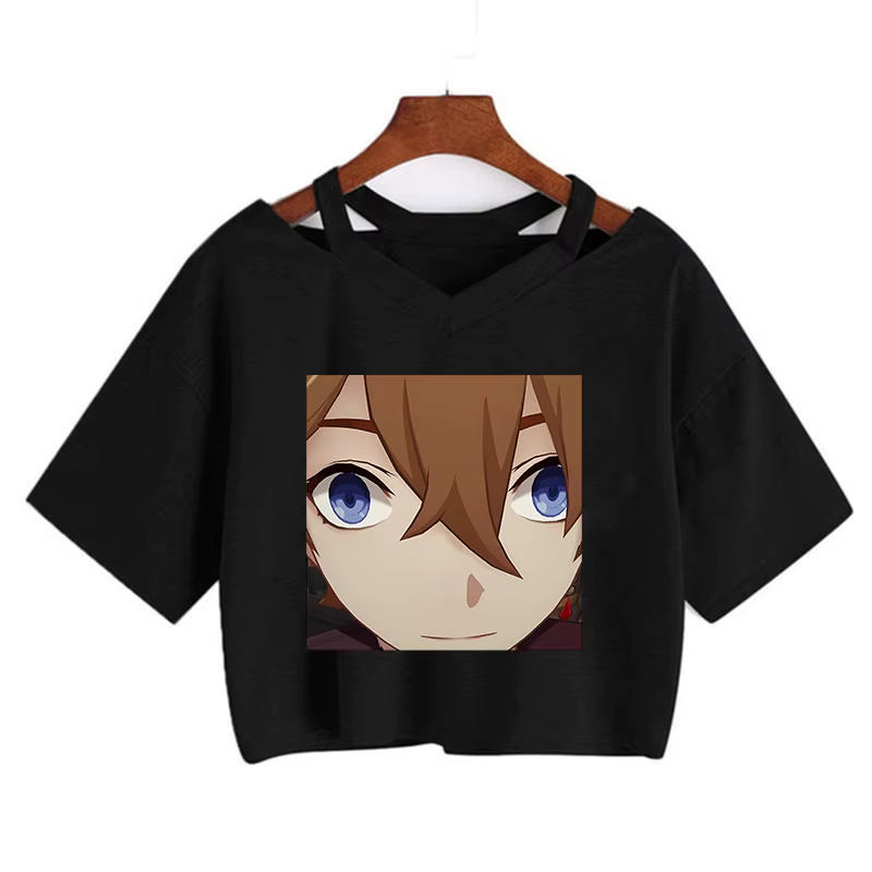 Haut court Kawaii Genshin Impact T-shirt femmes t-shirts graphiques Kawaii hauts Harajuku dessin ani
