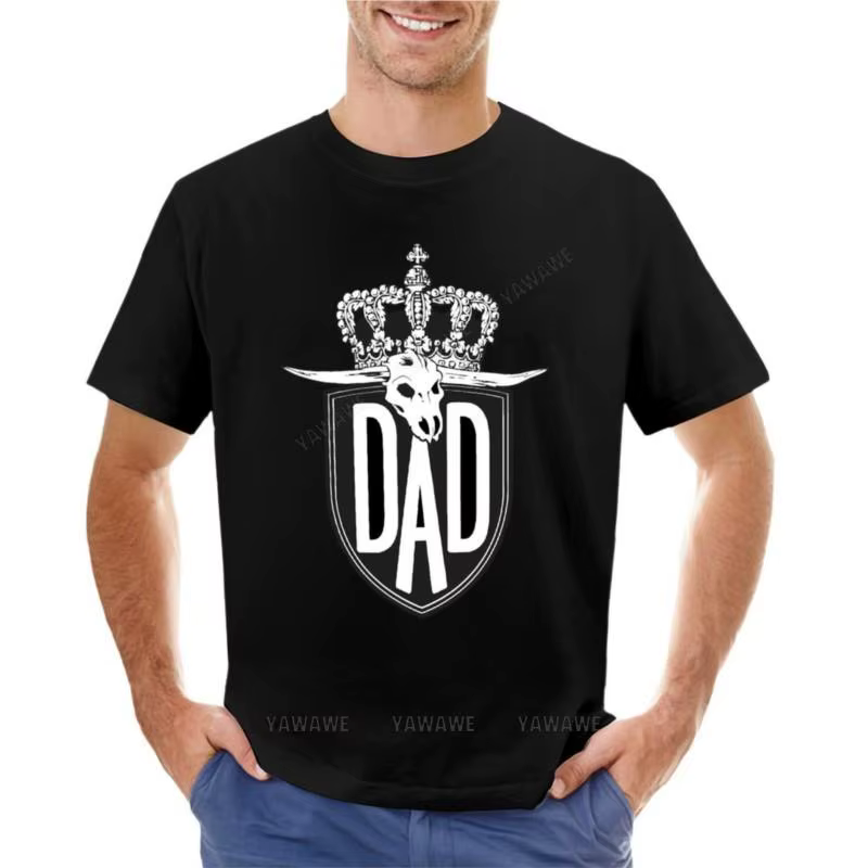 Tulong D.A.D. T-shirt manches courtes col rond homme, ajusté, graphique, en coton, rock band, percoy
