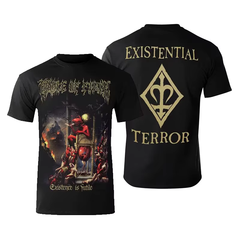 Cradle of Filth Band Extreme Gothic Black Metal T-shirt décontracté en coton avec motif pour hommes 