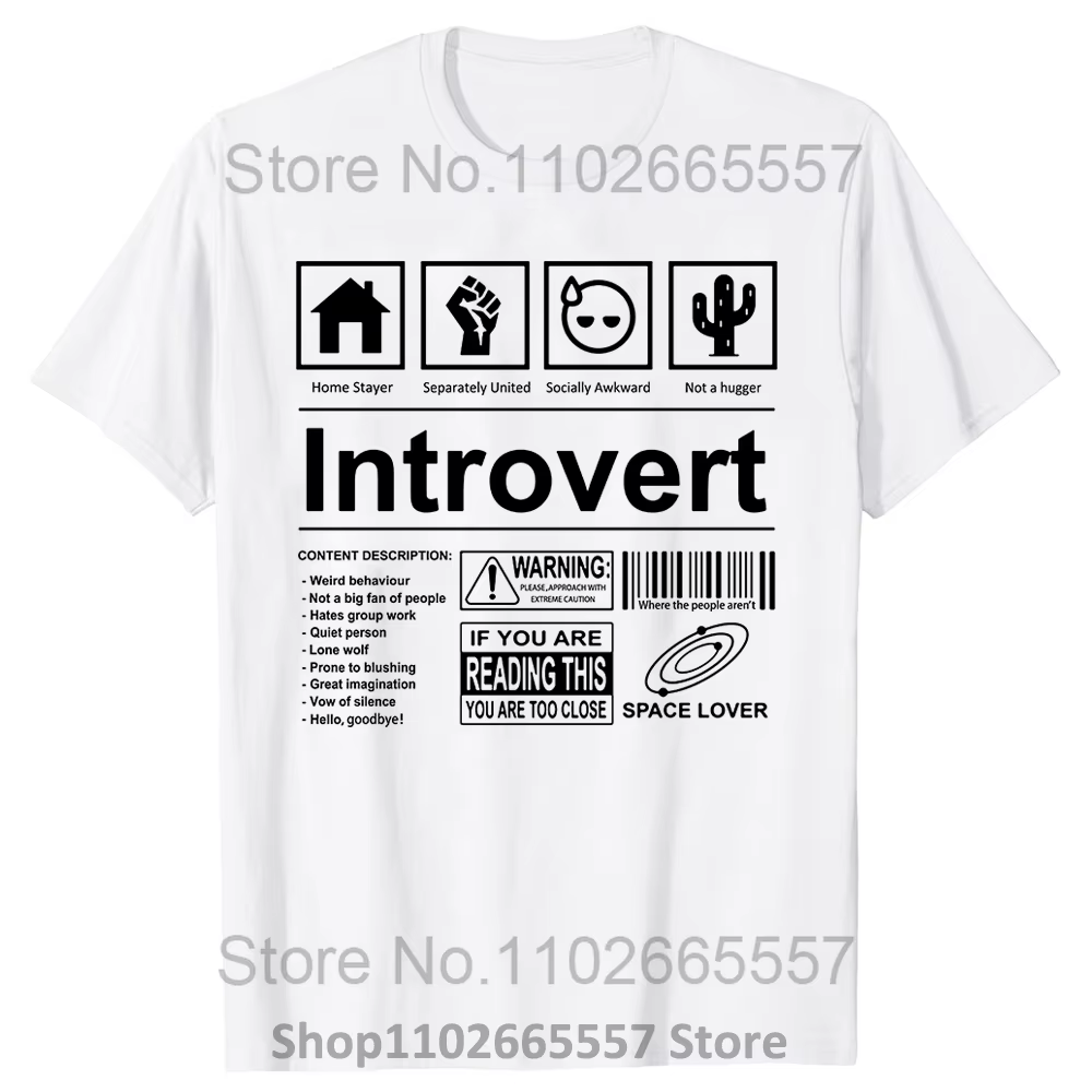 Introvert Logo T-shirt drôle Humor Introvers blague t-shirts été coton Streetwear Humor citations ca