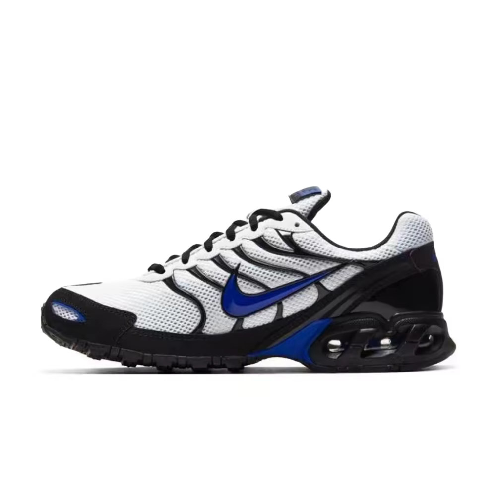 Nike Air Max Torch 4 Chaussures de course pour hommes – Noir/Blanc/Bleu, maille respirante, confort