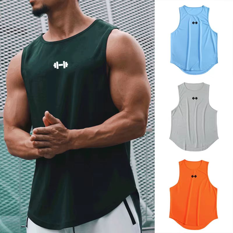 Débardeur d'été pour hommes, vêtements d'entraînement de Fitness, séchage rapide, coupe Silm, chemis