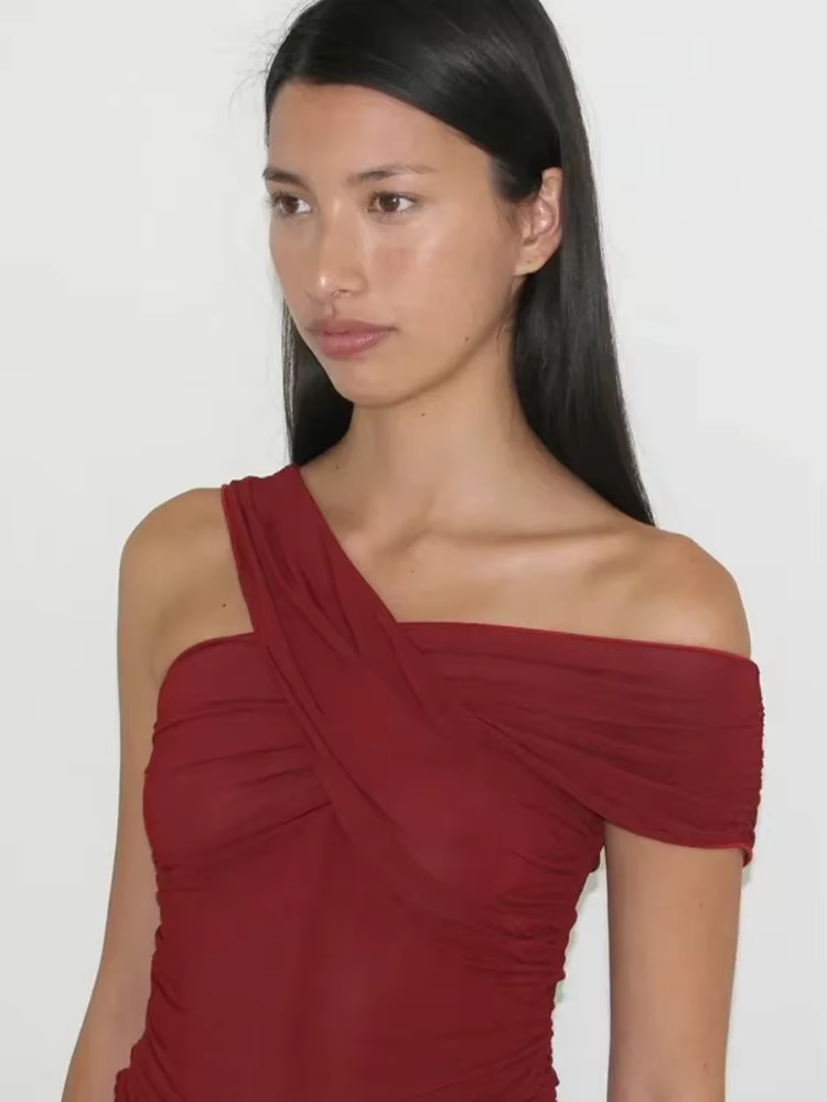 Haut court transparent en maille pour femmes, hauts Sexy à la mode, vêtements taglients, accessoires
