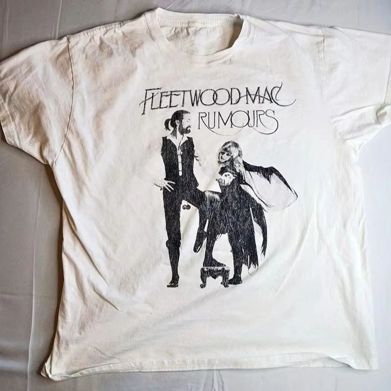 T-shirt rétro pour hommes de la groupe Fleetwood Mac, style original et décontracté, nouvelle collec