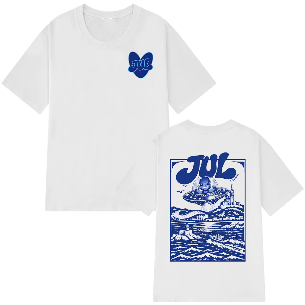 T-shirt graphique Rapper Jul pour hommes et femmes, vêtements de mode Hip Hop Y2K, haut décontracté