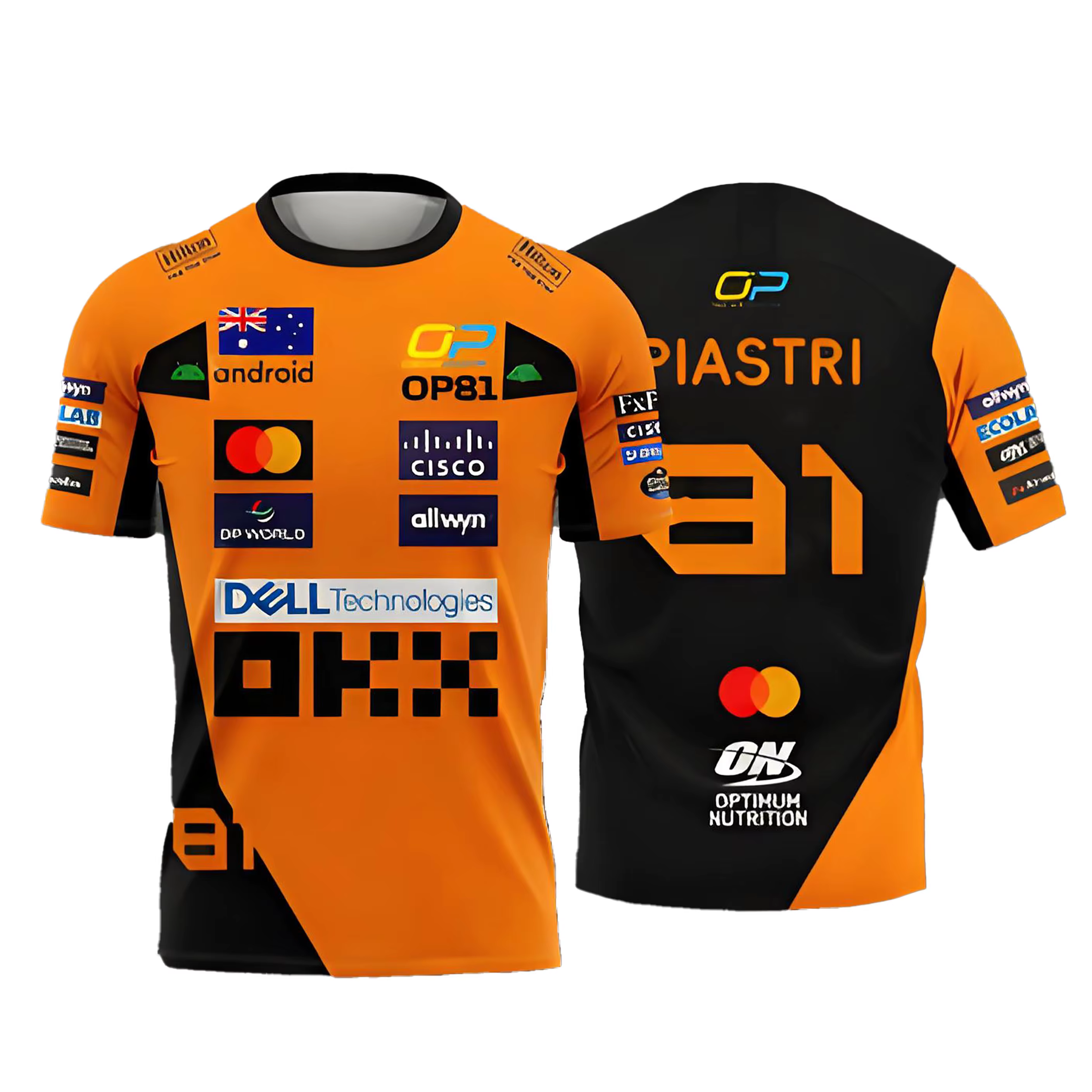 McLaren Racing Lando Norris Tee |   Vêtements de sport respirants édition 2025 NO.4 |   Haut à manch