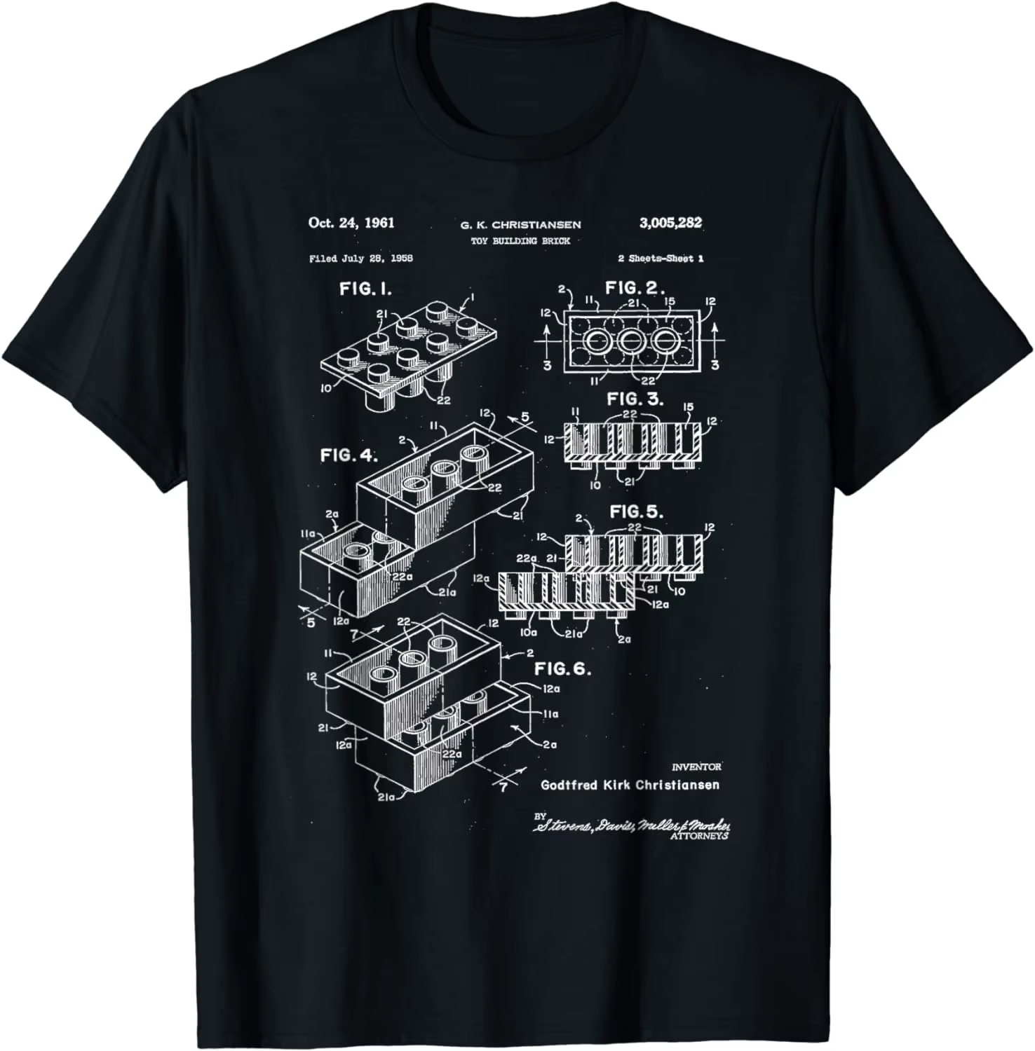 T-shirt de brevet de brique de construction de jouet pour des femmes, streetwear drôle, vêtements de