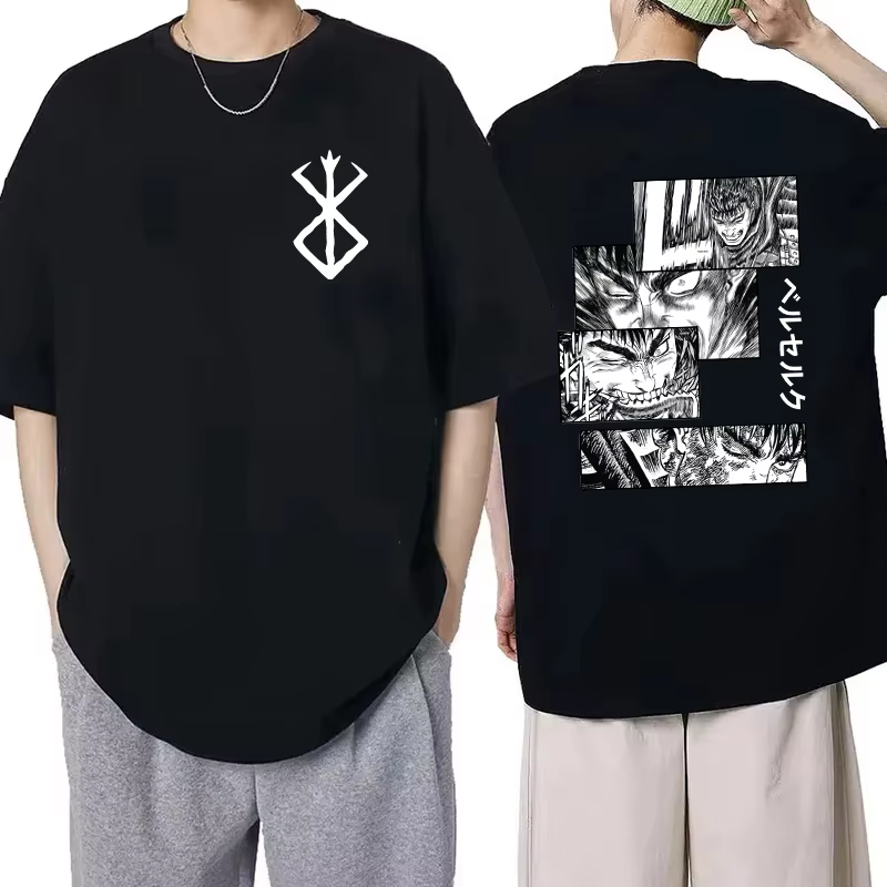 Japon Anime Berserk T-Shirt Guts imprimé graphique T-Shirt hommes 90s été à manches courtes décontra