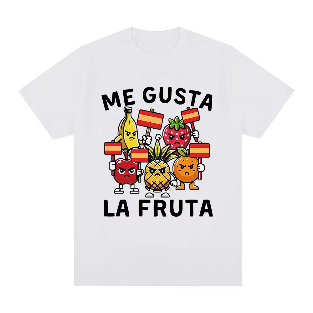 Me Gusta La Fruta T-shirt drôle j'aime les Fruits espagnol Meme imprimé T-shirts femmes T-shirts occ