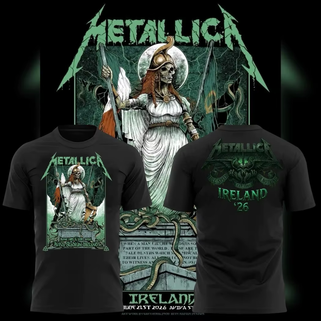 T-shirt Metallica Band M72 World Tour 2026 pour hommes et femmes, vêtements d'été 100% coton, style 