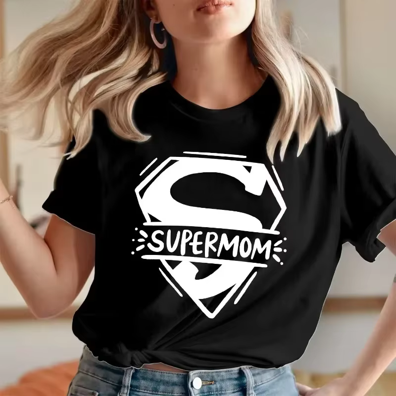 T-shirt Fête des Mères Super Maman Super-héroïne, T-shirt pour Femme, Vêtements Féminins, Hauts pour