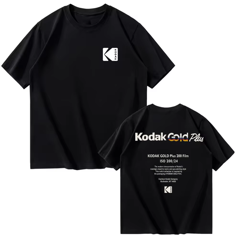 T-shirt Homme 2026 Kodak – Nouvelle Collection Été – Style Rétro Simple Imprimé – 100% Coton – Décon