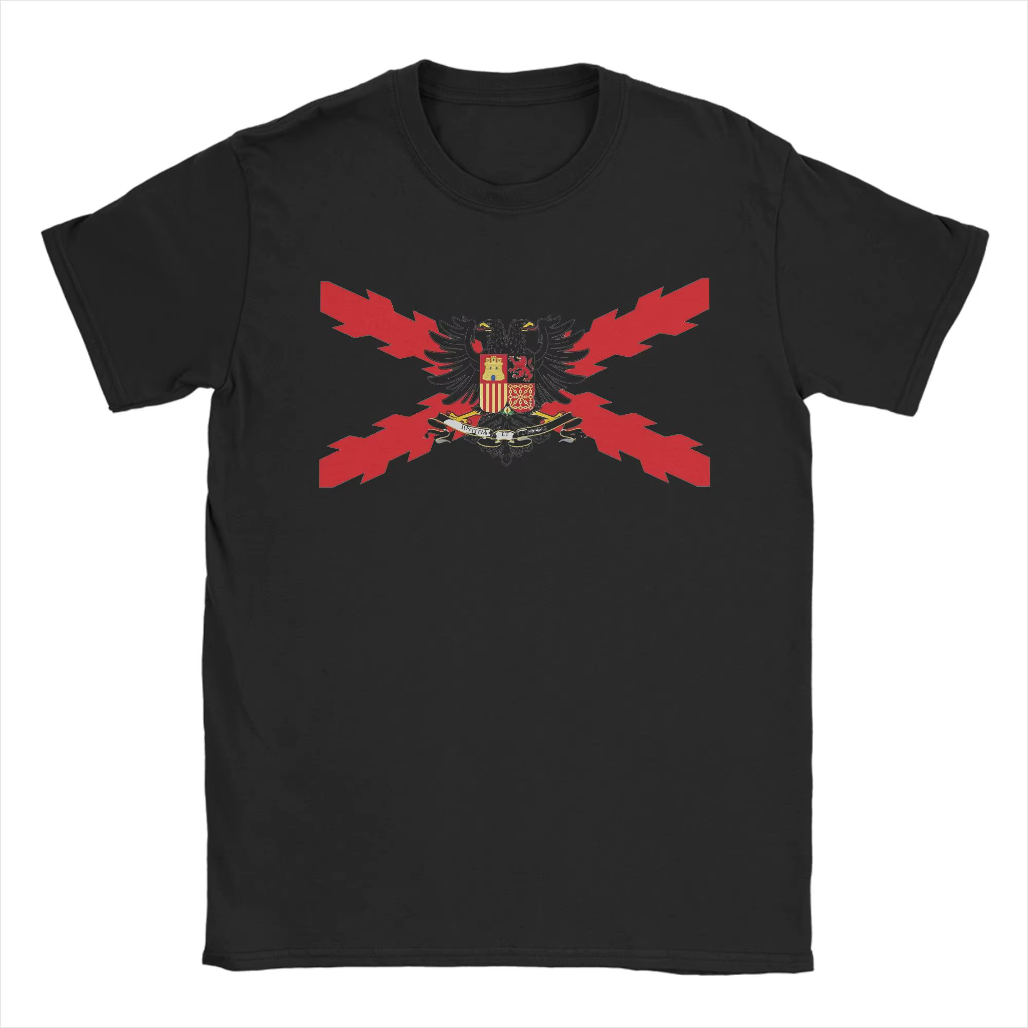 T-shirt en coton à col rond avec croix de Bourgogne espagnole, t-shirt amusant, croix de saint André
