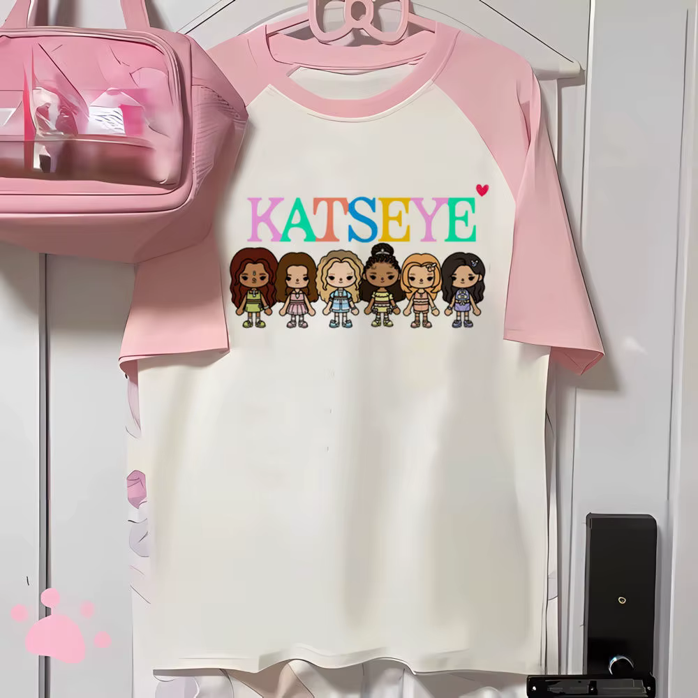 Katseye t-shirt fille années 2000 anime hip hop Pastel harajuku t-shirt années 2000 rétro harajuku e