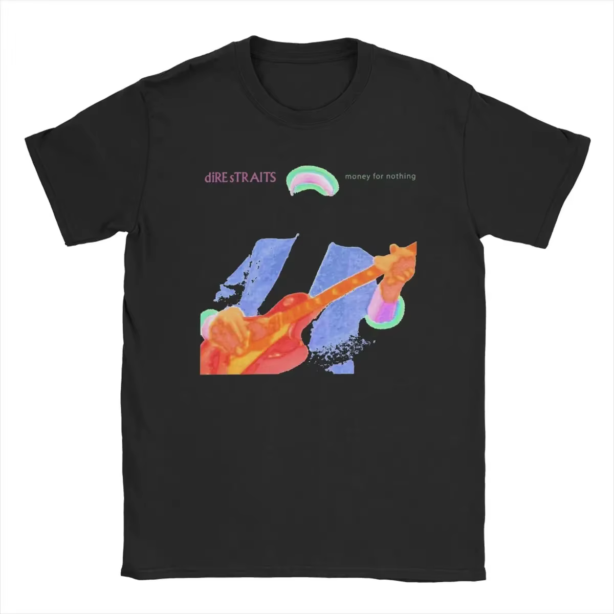 T-Shirt à Manches Courtes et Col Rond pour Homme, Vêtement en Coton, à la Mode, Dire Straits, Money