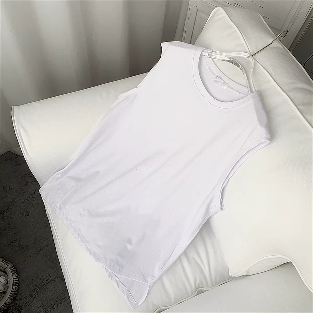 Débardeur sans manches à col rond pour hommes, couleur unie, décontracté, absorbant l'humidité, séch