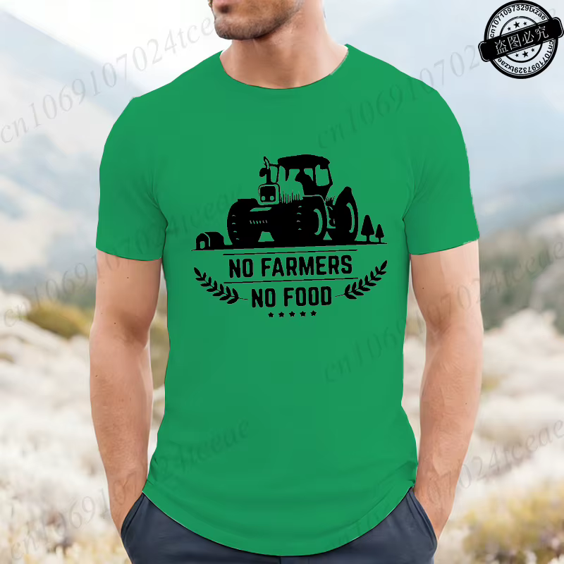 T-shirt vintage pour femmes et hommes, vêtements amusants NO FARMERS NO FOOD, vêtements de mode urba