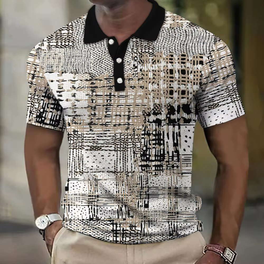 2023 Vente chaude Polo T-Shirt pour hommes 3d Spot imprimé vêtements pour hommes rue décontracté à m