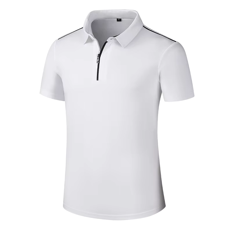 Polo à manches courtes et col rabattu pour homme, grande taille, séchage rapide, ample, demi-fermetu