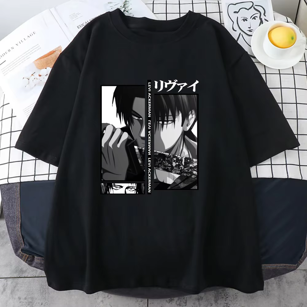Levi Ackerman Cool graphique imprimé T-Shirt hommes et femmes ample Anime Harajuku T-Shirts hauts Vi