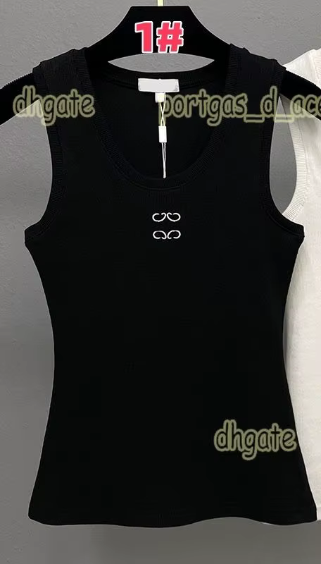 Débardeurs de luxe pour femmes avec broderie de lettres, blancs et noirs, simples, décontractés, res