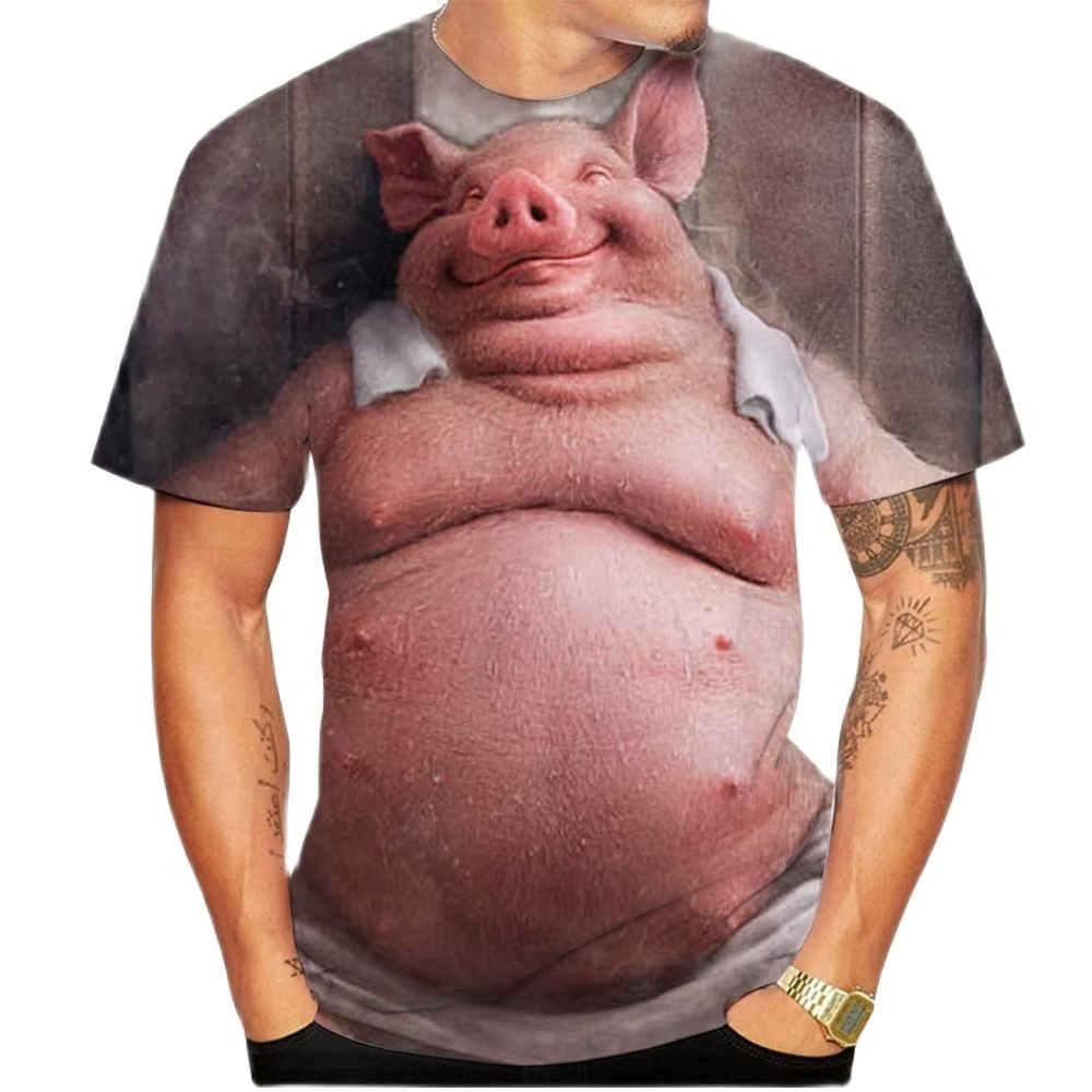 2025 t-shirts d'été nouveauté populaire Animal cochon impression 3d T-shirt drôle cochons haut décon