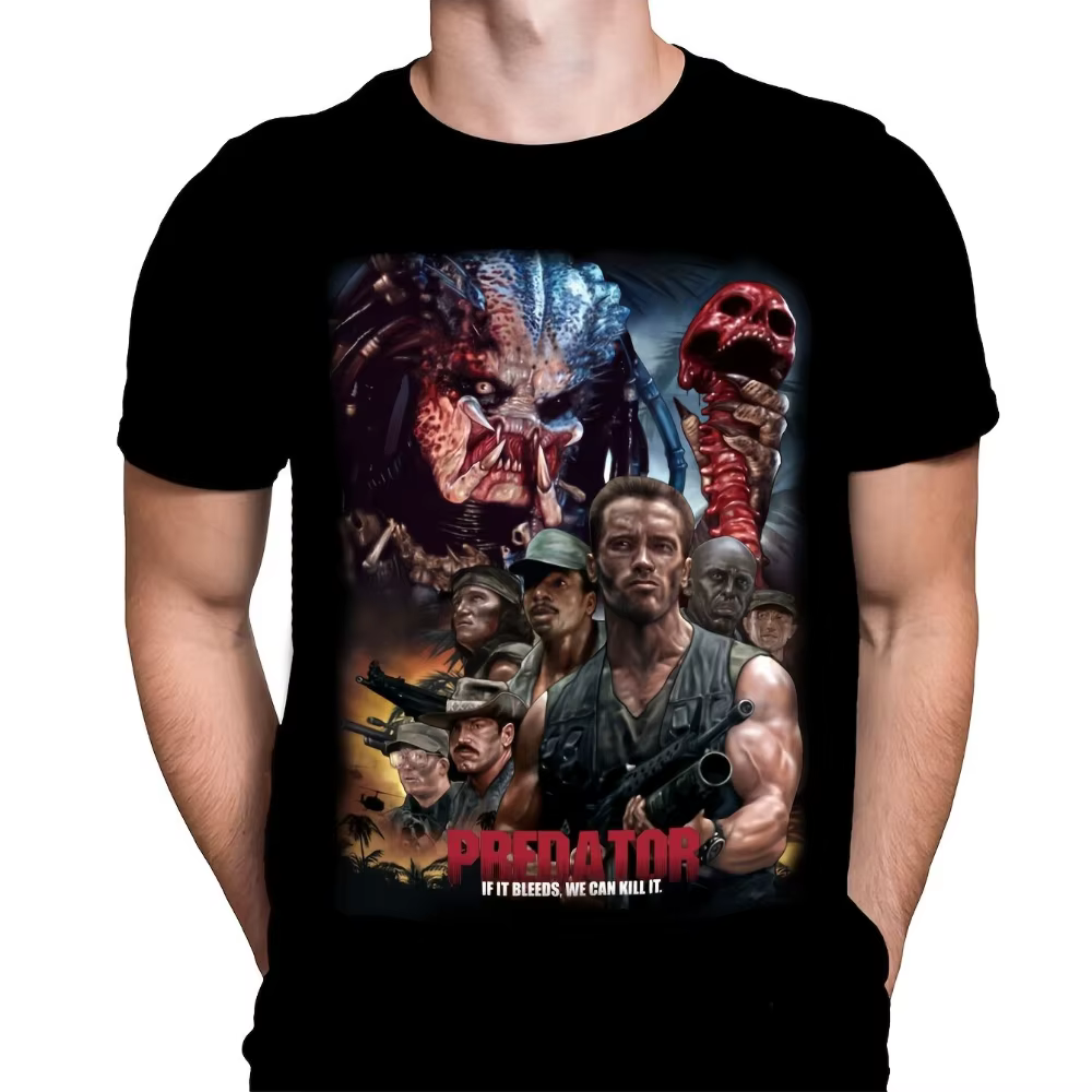 T-shirt graphique d'action d'horreur Predator If It Bleats pour hommes, T-shirt noir, marchandise of