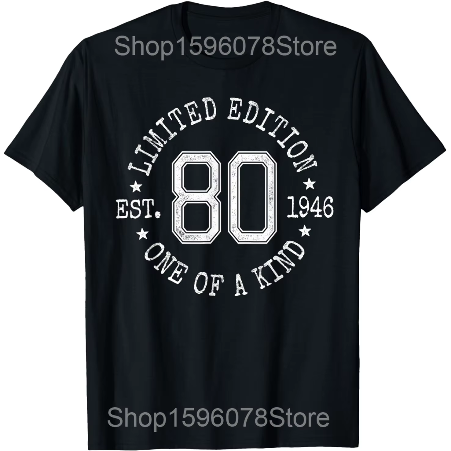 T-shirts graphiques vintage 1946 80 ans, pour hommes et femmes, en pur coton, humoristiques, streetw