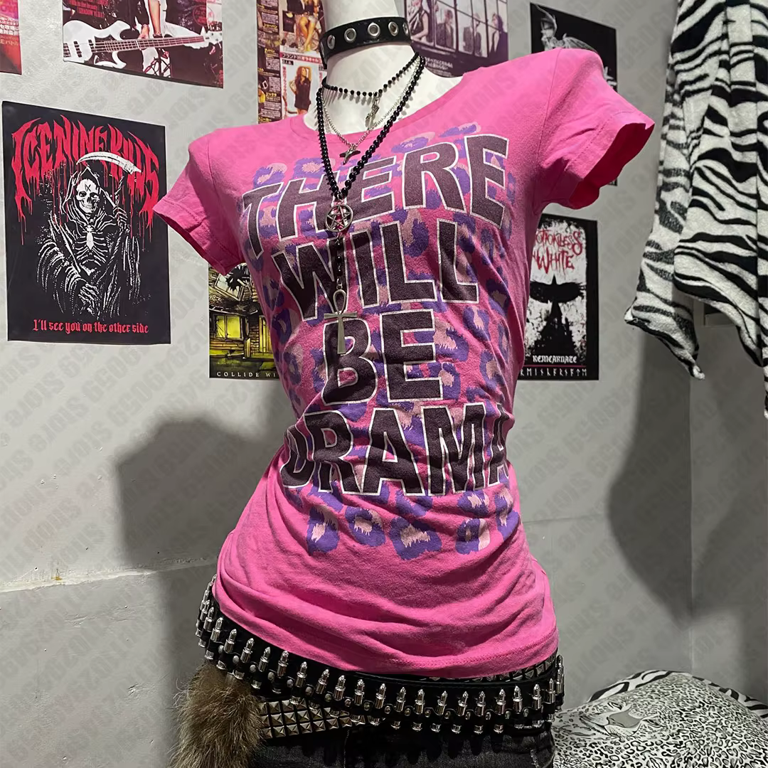 T-shirt graphique gothique Y2K Star Girl pour femme, vêtements des années 2000, style grunge, Kpop, 