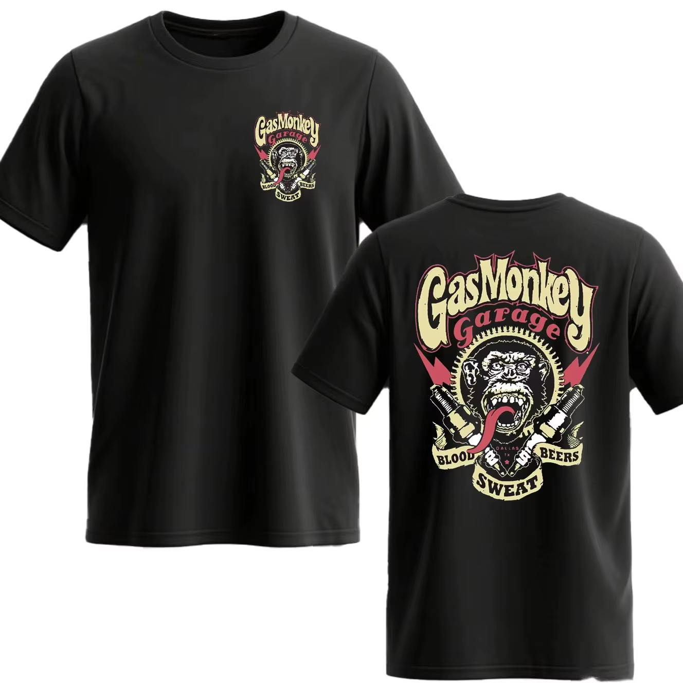 Nouveau T-shirt en coton à manches courtes pour homme Gas Monkeys Garage, décontracté d'été, essenti