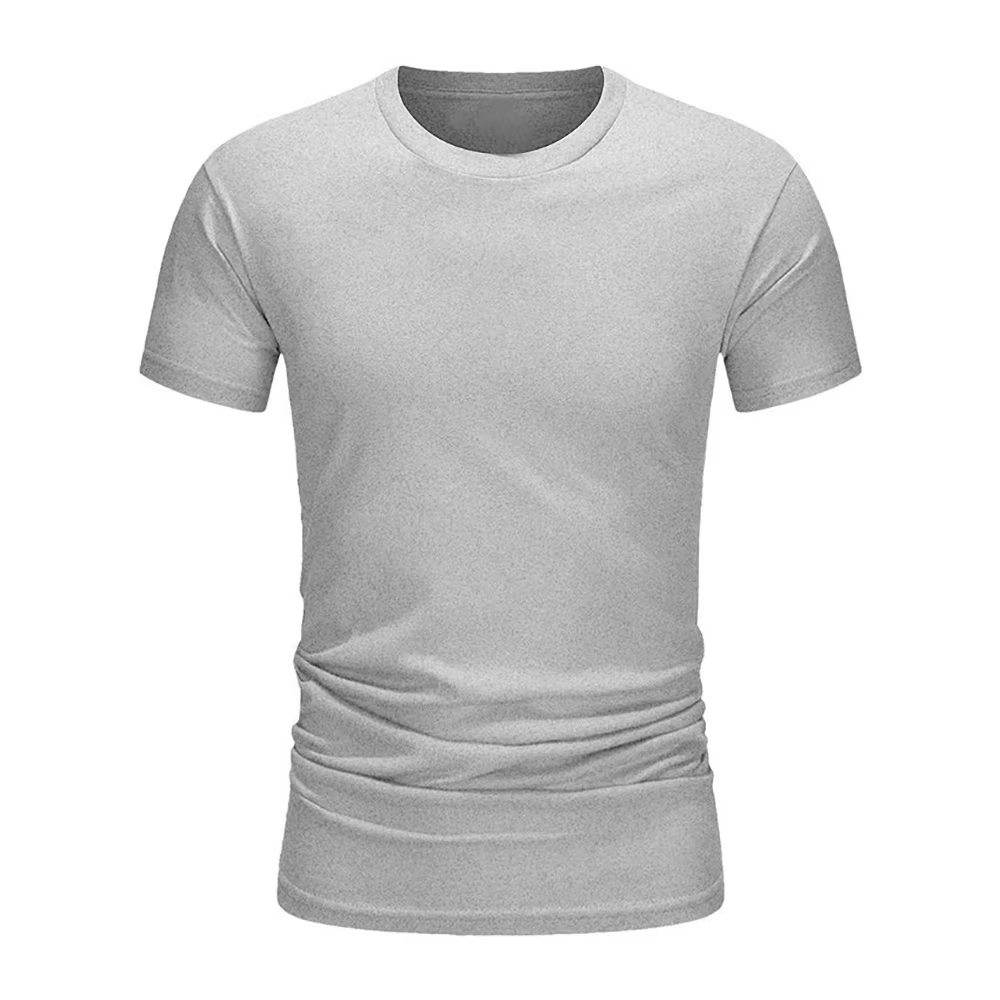 T-shirt d'été en coton pour hommes, Slim, noir, manches courtes, confortable, décontracté, col rond,
