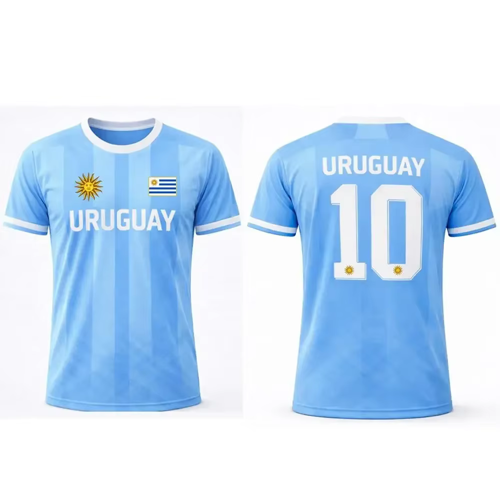 T-shirt imprimé soleil uruguayen, respirant, confortable, décontracté, pour usage quotidien estival,