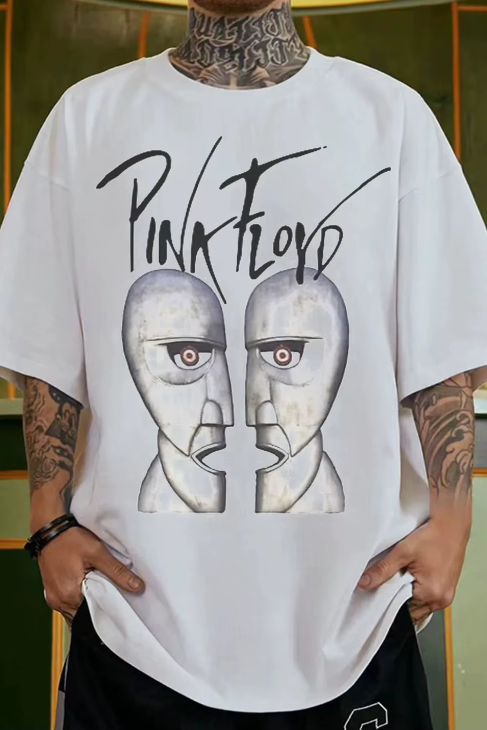 T-shirt en coton avec motif Pink Floyd, unisexe, manches courtes, marque de mode, tee-shirt de luxe