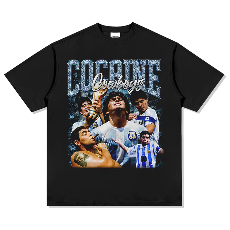 Diego Maradona coton t-shirt de football pour hommes maillot argentin 1986 champion chemise commémor