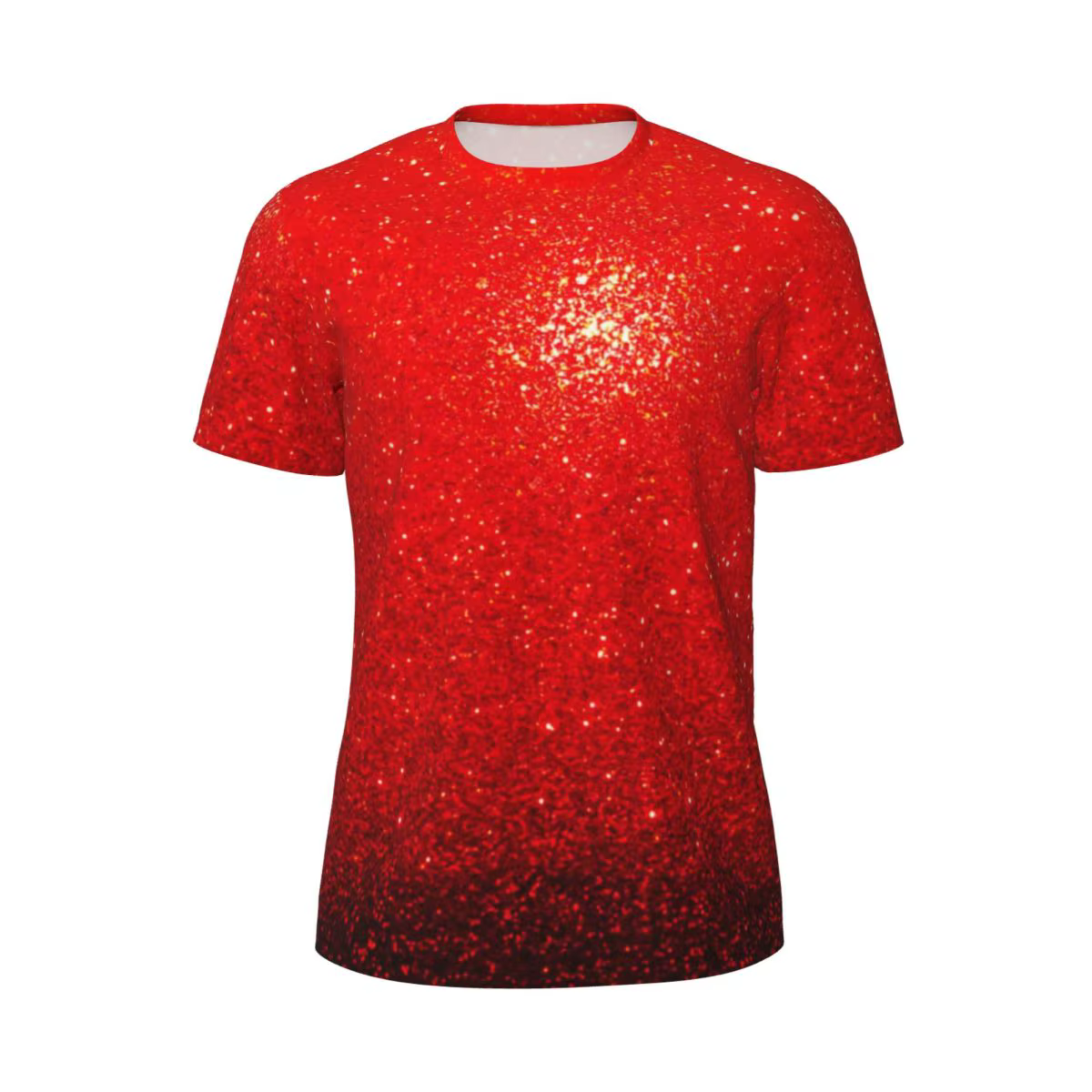 T-shirt de sport pour hommes, imprimé métallique, étincelles populaires de rouge, T-Shirts d'été à c