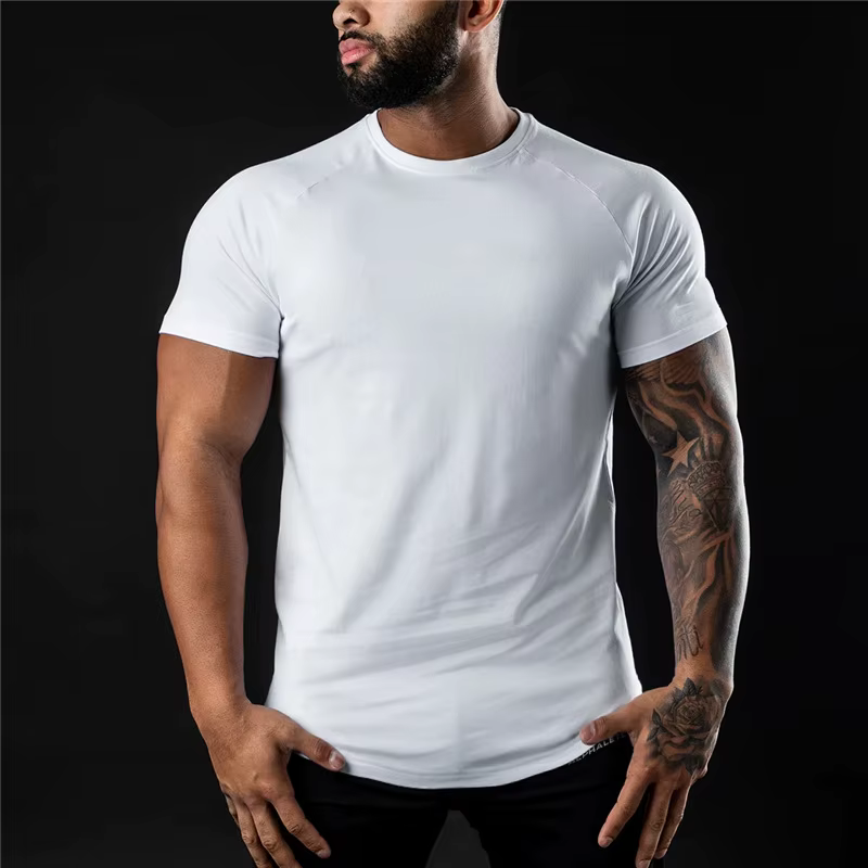 T-shirt en coton été hommes athloisir entraînement à manches courtes Muscle Fitness T-shirt de haute