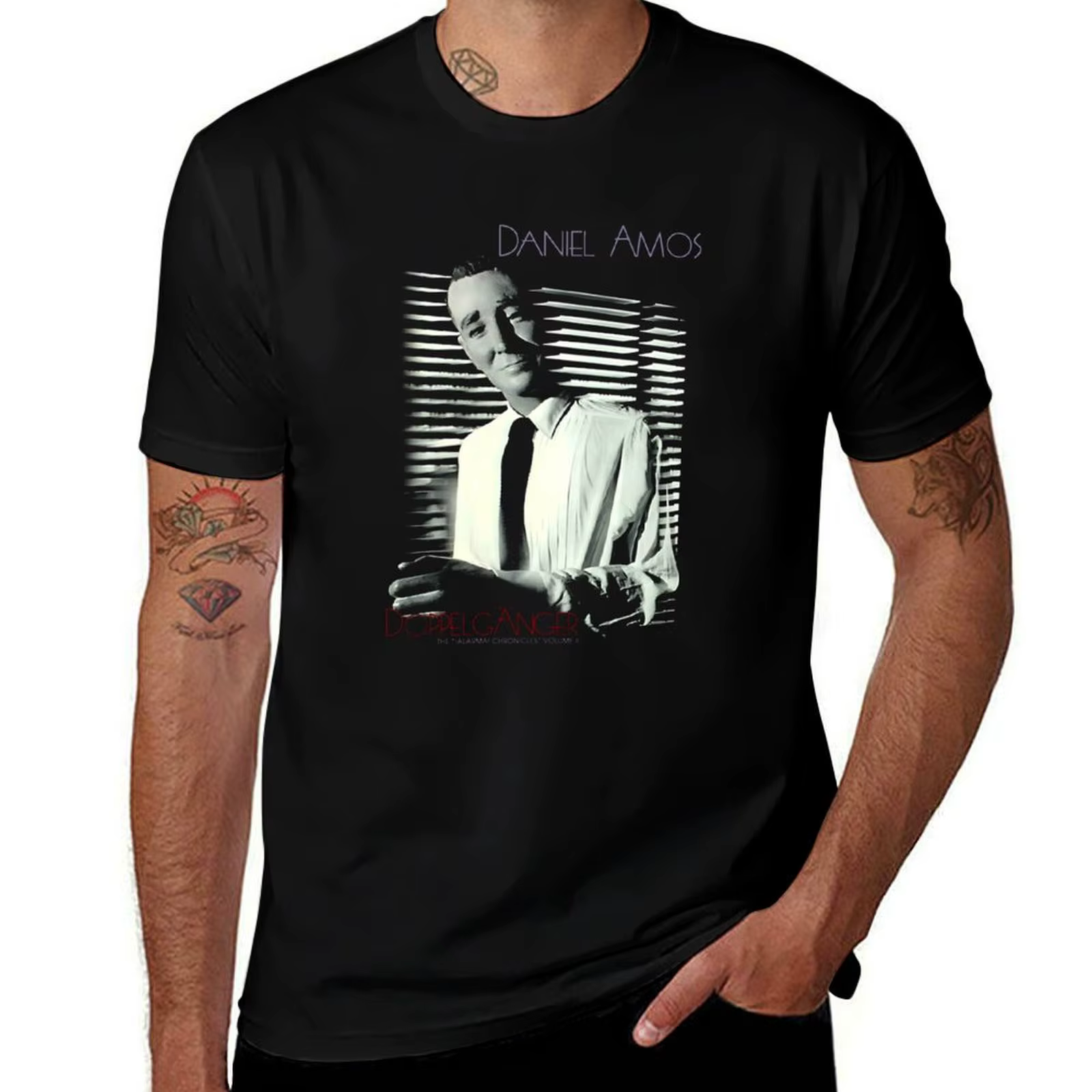 Daniel Amos - DA - T-shirt Doppelganger décontracté, style streetwear basique