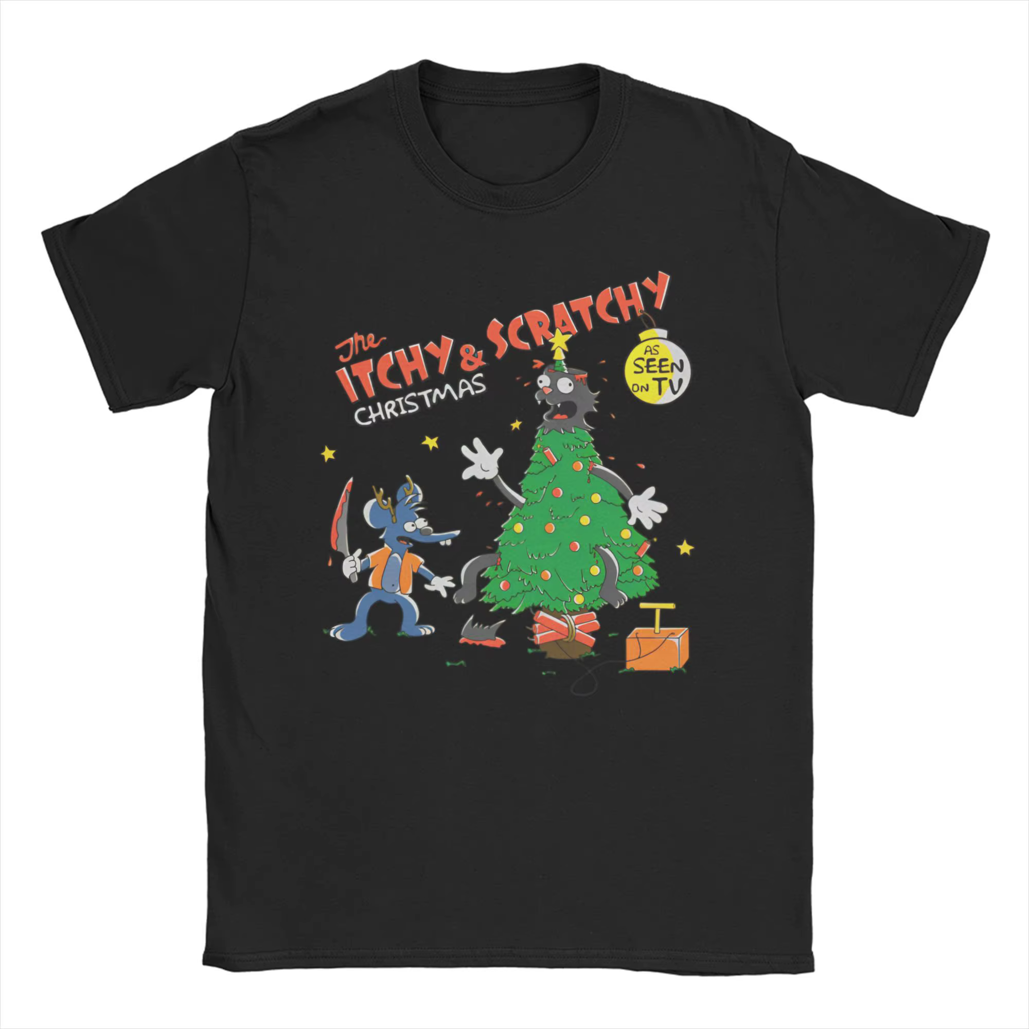 Noël démangeaisons et grattage T-Shirts hommes femmes noël nouveauté coton t-shirt col rond à manche