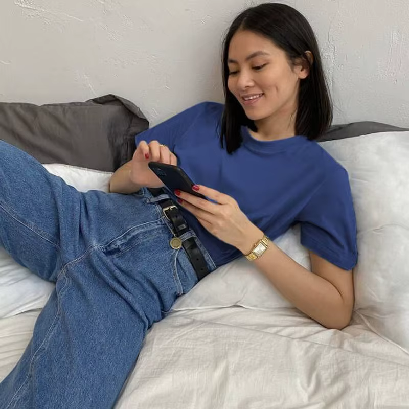 Hirsionsan – t-shirt basique en coton pour femmes, haut ample et résistant, décontracté, surdimensio