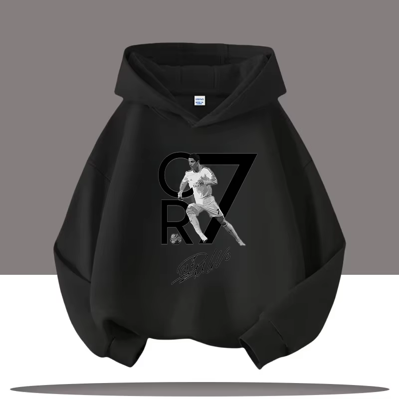 Ronaldo enfants à manches longues sweat à capuche nouvelle mode Football étoile dessin animé imprimé