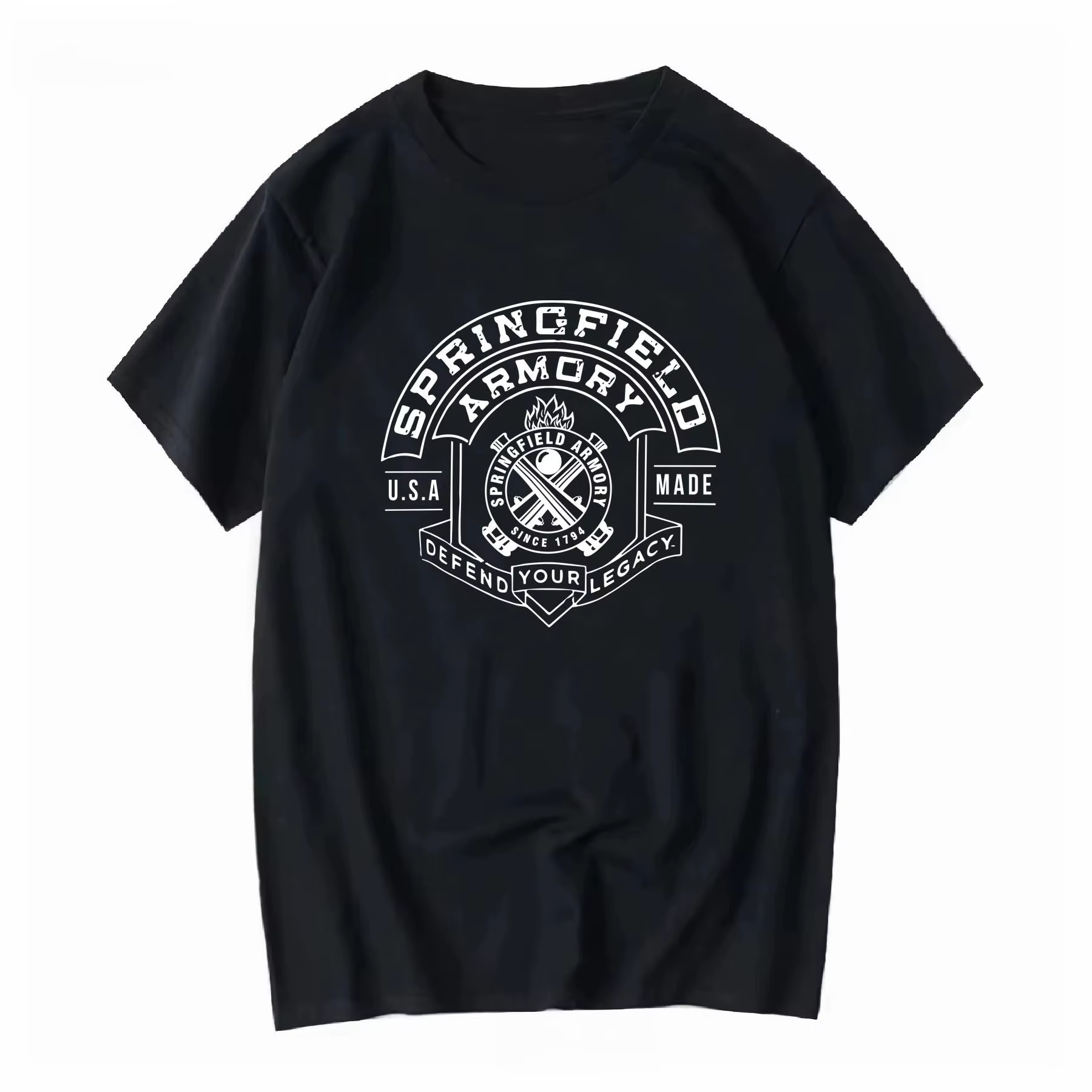 Nouveau modèle été 2026 T-shirt homme Springfield Armory tendance et populaire - T-shirt imprimé col