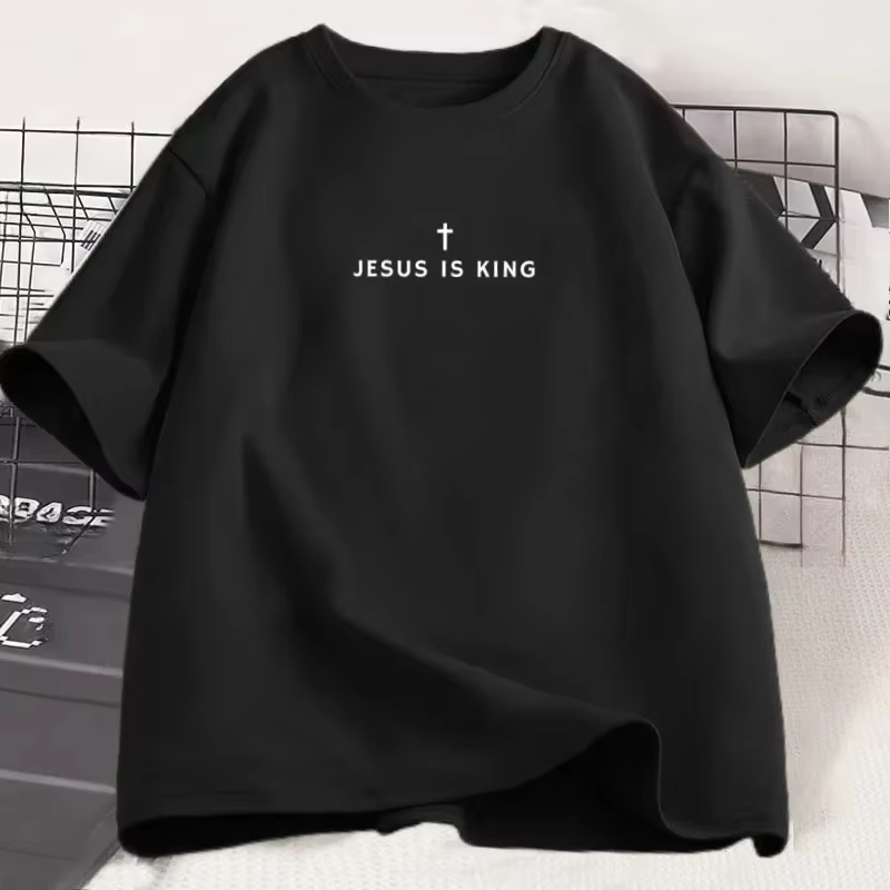 T-shirt chrétien « Jésus est roi » pour hommes et femmes, merchandising chrétien, t-shirt Jésus, foi