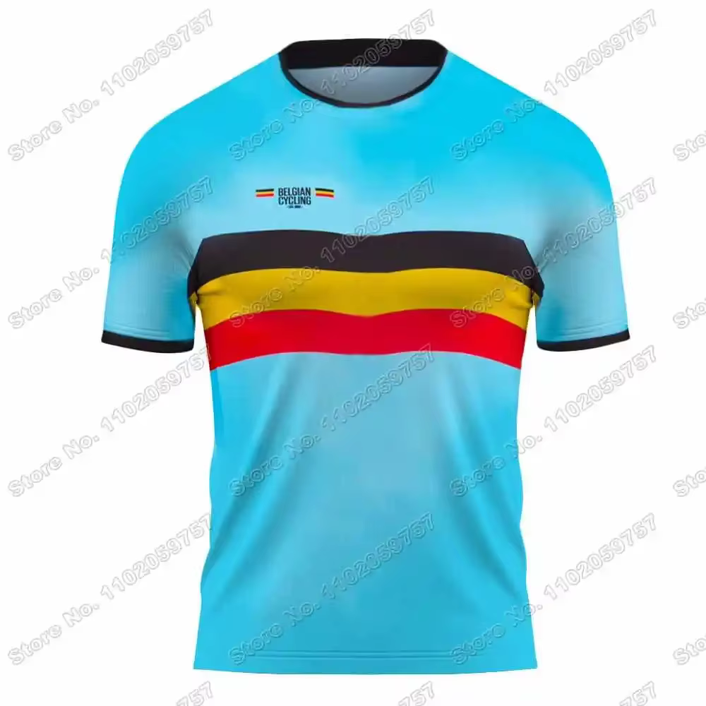 T-shirt de l'équipe belge 2025, maillot de cyclisme pour vtt, chemises techniques d'extérieur, hauts